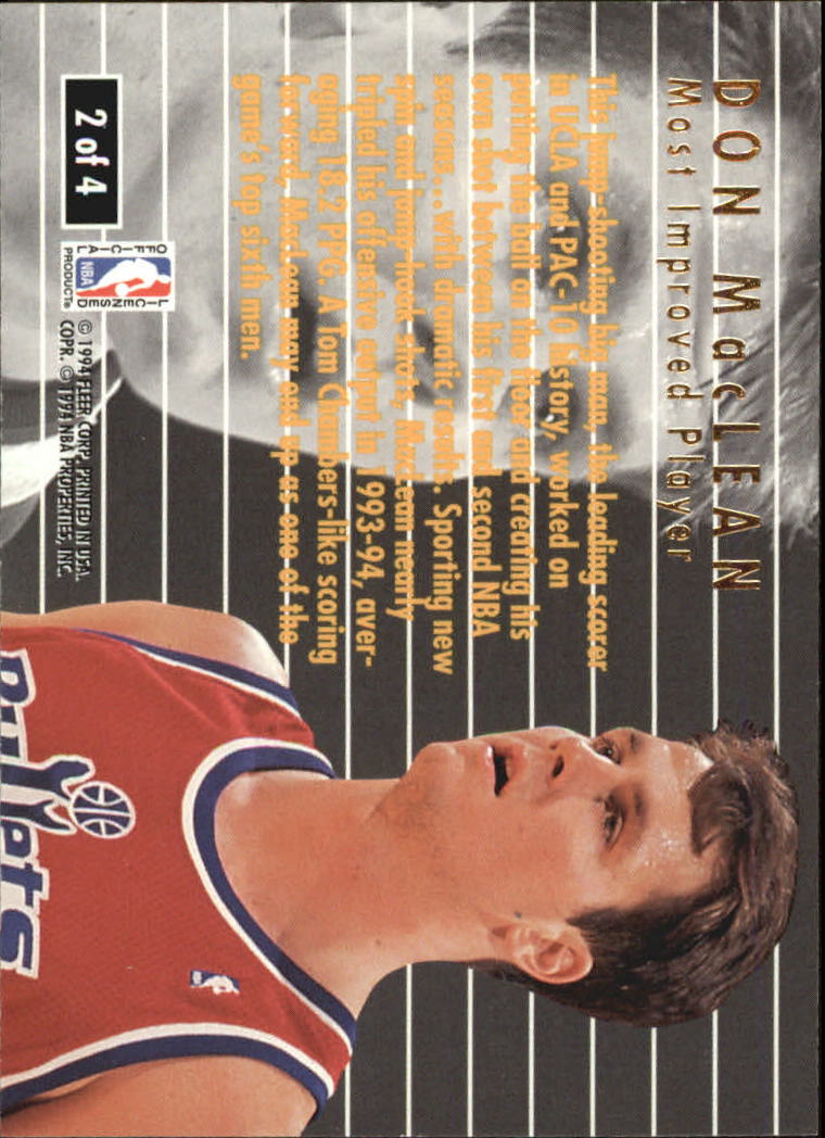 1994/1995 Ultra (Fleer) Basketball Part 3 Insert Cards - Picture 47 of 150