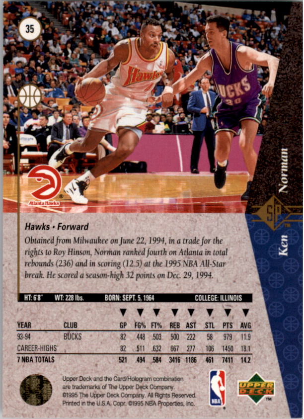 1994/1995 SP (Upper Deck) Basketball Part 1 Main Set - Picture 63 of 235