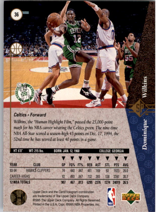 1994/1995 SP (Upper Deck) Basketball Part 1 Main Set - Picture 65 of 235
