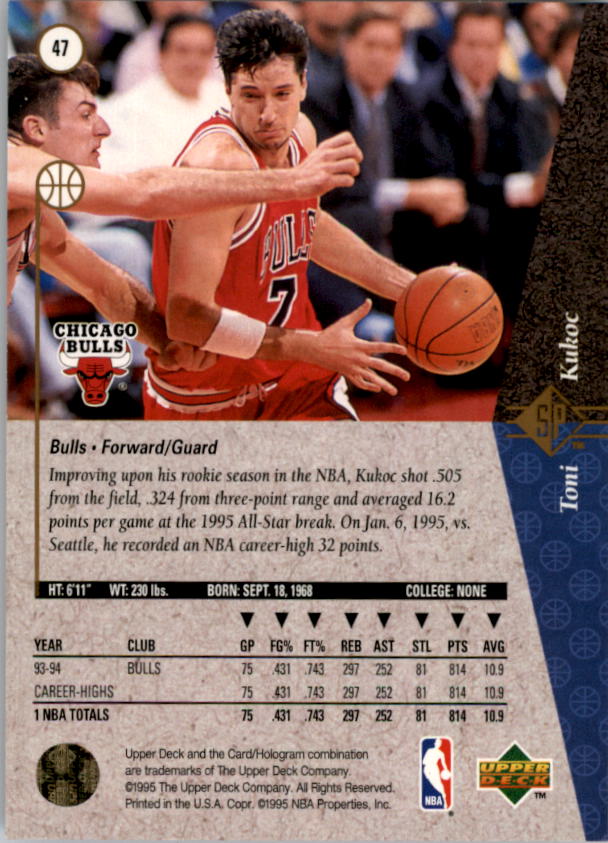 1994/1995 SP (Upper Deck) Basketball Part 1 Main Set - Picture 83 of 235