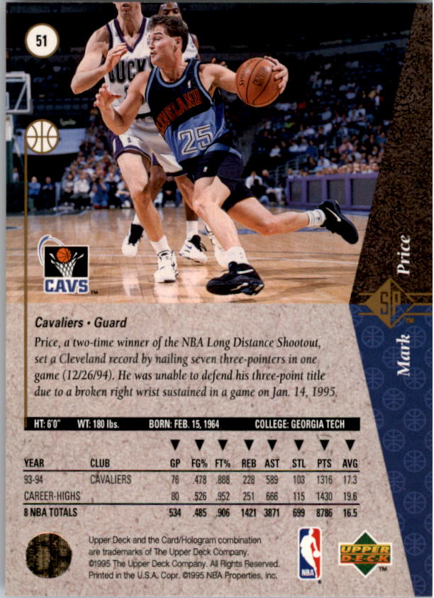 1994/1995 SP (Upper Deck) Basketball Part 1 Main Set - Picture 87 of 235