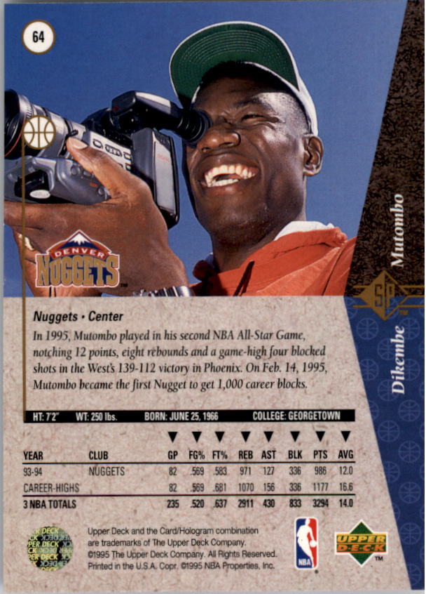 1994/1995 SP (Upper Deck) Basketball Part 1 Main Set - Picture 97 of 235