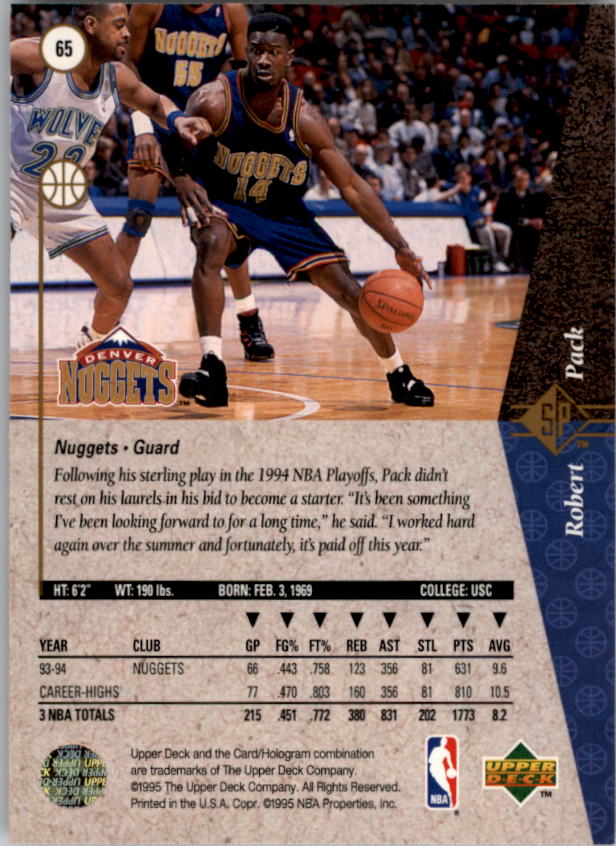 1994/1995 SP (Upper Deck) Basketball Part 1 Main Set - Picture 99 of 235