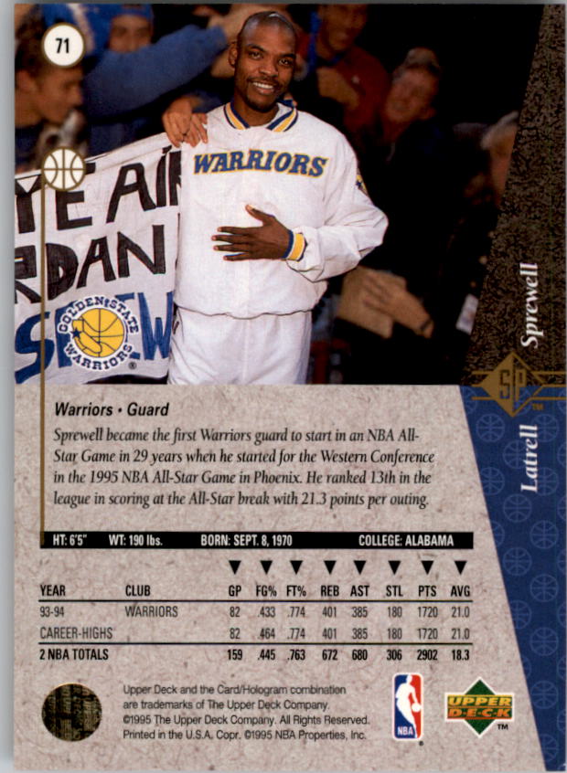 1994/1995 SP (Upper Deck) Basketball Part 1 Main Set - Picture 107 of 235