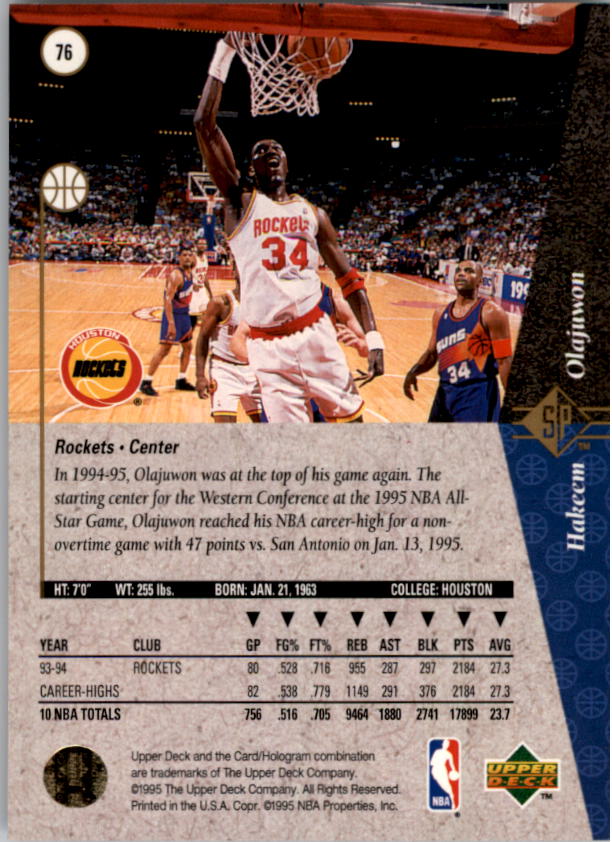 1994/1995 SP (Upper Deck) Basketball Part 1 Main Set - Picture 113 of 235