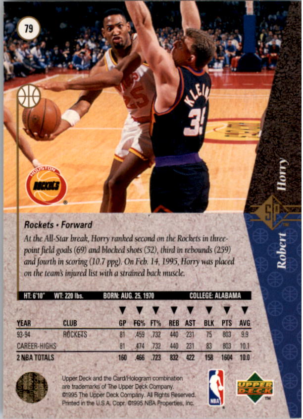 1994/1995 SP (Upper Deck) Basketball Part 1 Main Set - Picture 117 of 235