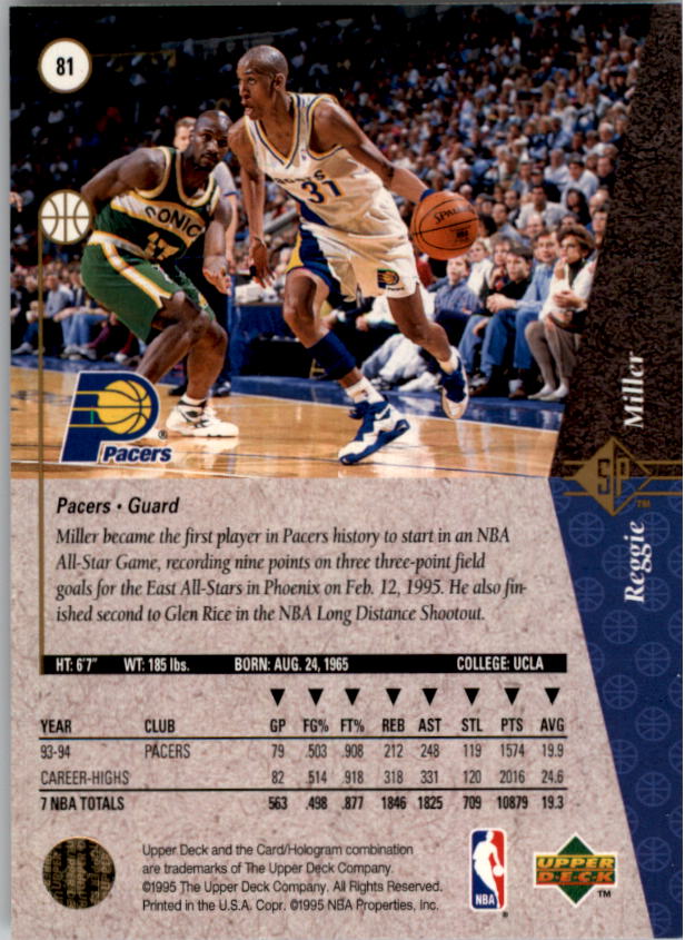 1994/1995 SP (Upper Deck) Basketball Part 1 Main Set - Picture 121 of 235