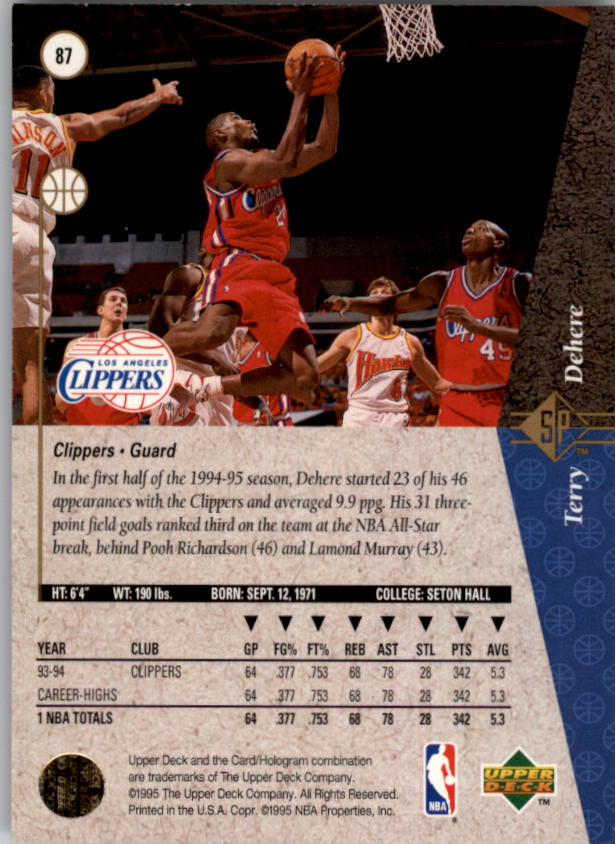 1994/1995 SP (Upper Deck) Basketball Part 1 Main Set - Picture 129 of 235