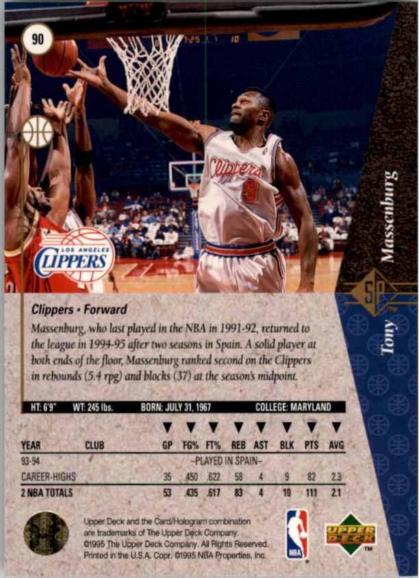 1994/1995 SP (Upper Deck) Basketball Part 1 Main Set - Picture 131 of 235