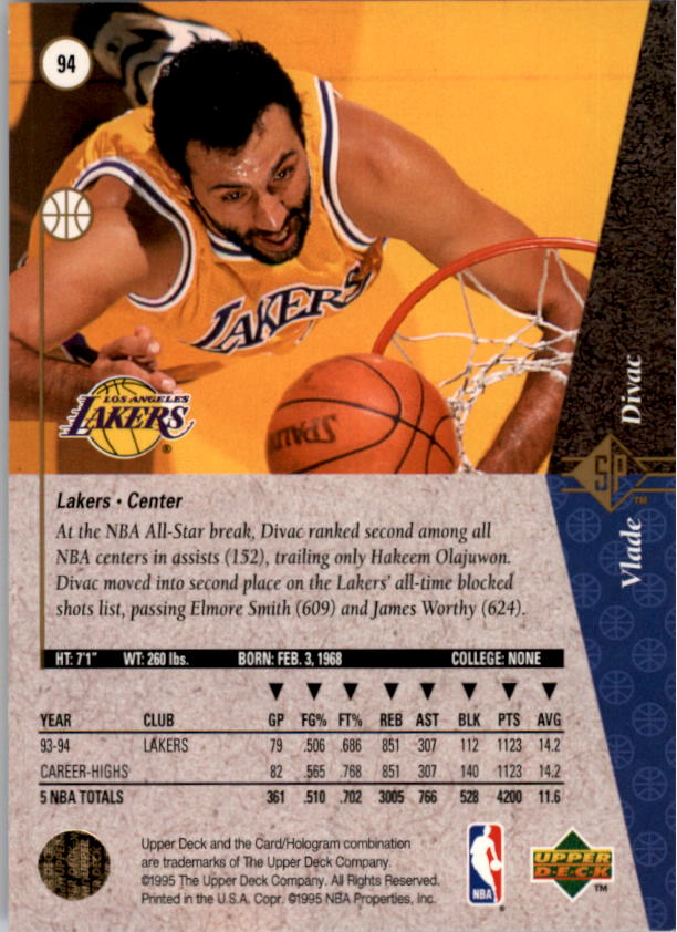 1994/1995 SP (Upper Deck) Basketball Part 1 Main Set - Picture 139 of 235