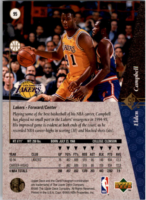 1994/1995 SP (Upper Deck) Basketball Part 1 Main Set - Picture 141 of 235