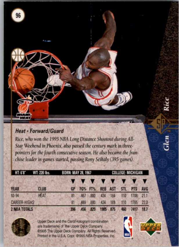 1994/1995 SP (Upper Deck) Basketball Part 1 Main Set - Picture 143 of 235