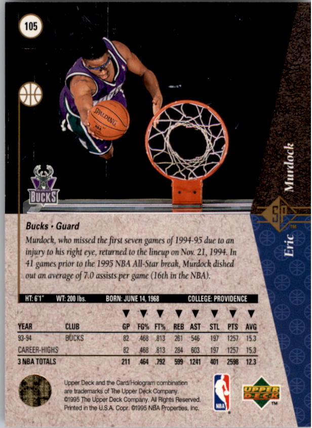 1994/1995 SP (Upper Deck) Basketball Part 1 Main Set - Picture 153 of 235