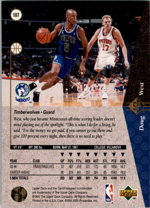 1994/1995 SP (Upper Deck) Basketball Part 1 Main Set - Picture 157 of 235