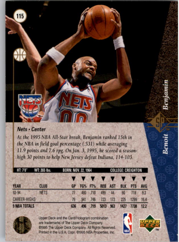 1994/1995 SP (Upper Deck) Basketball Part 1 Main Set - Picture 167 of 235