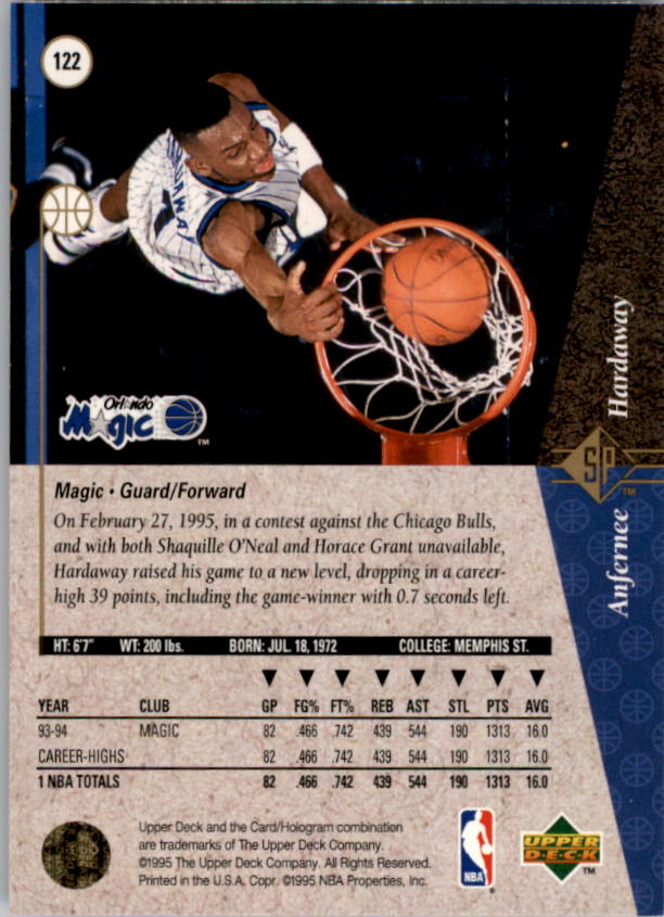 1994/1995 SP (Upper Deck) Basketball Part 1 Main Set - Picture 179 of 235
