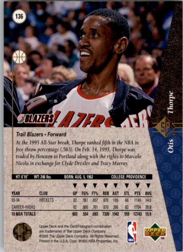 1994/1995 SP (Upper Deck) Basketball Part 1 Main Set - Picture 195 of 235