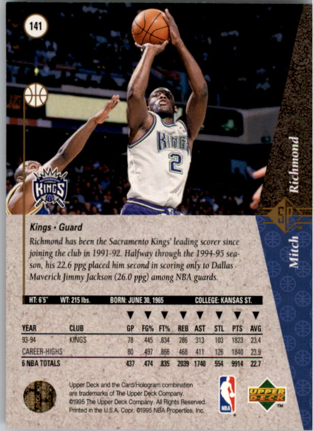 1994/1995 SP (Upper Deck) Basketball Part 1 Main Set - Picture 199 of 235