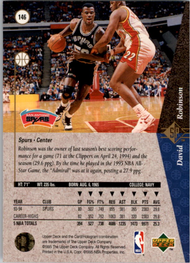 1994/1995 SP (Upper Deck) Basketball Part 1 Main Set - Picture 205 of 235