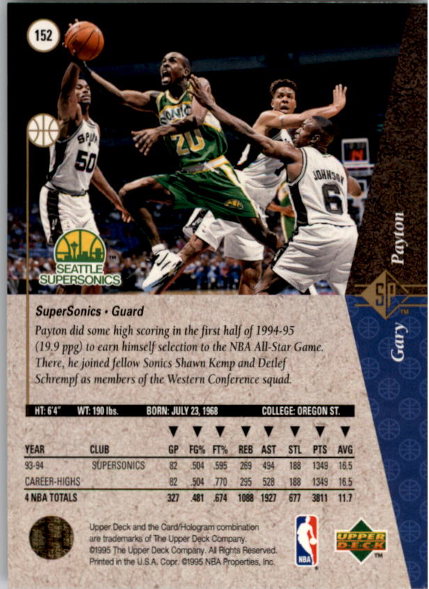 1994/1995 SP (Upper Deck) Basketball Part 1 Main Set - Picture 215 of 235