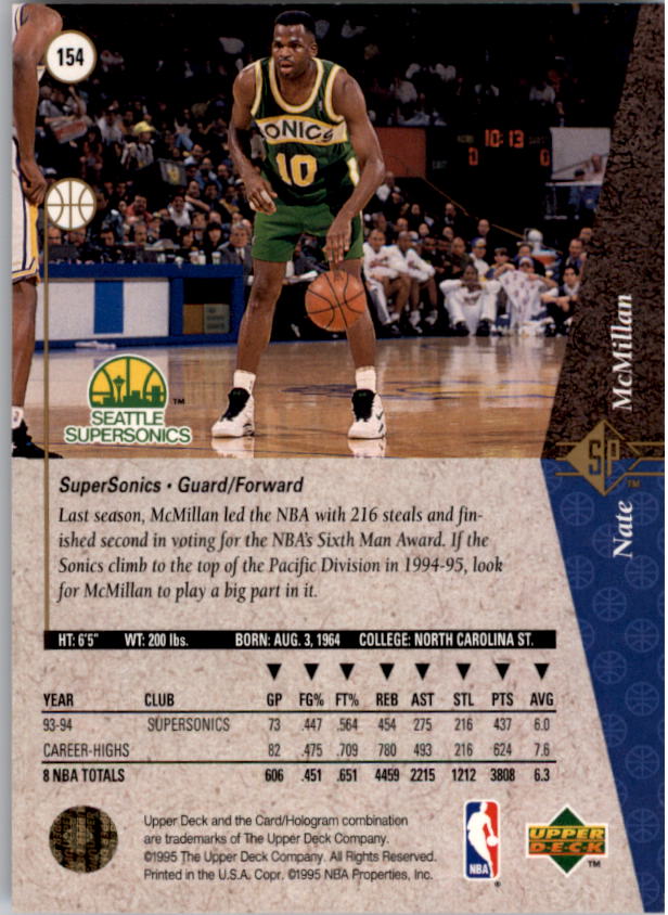 1994/1995 SP (Upper Deck) Basketball Part 1 Main Set - Picture 217 of 235