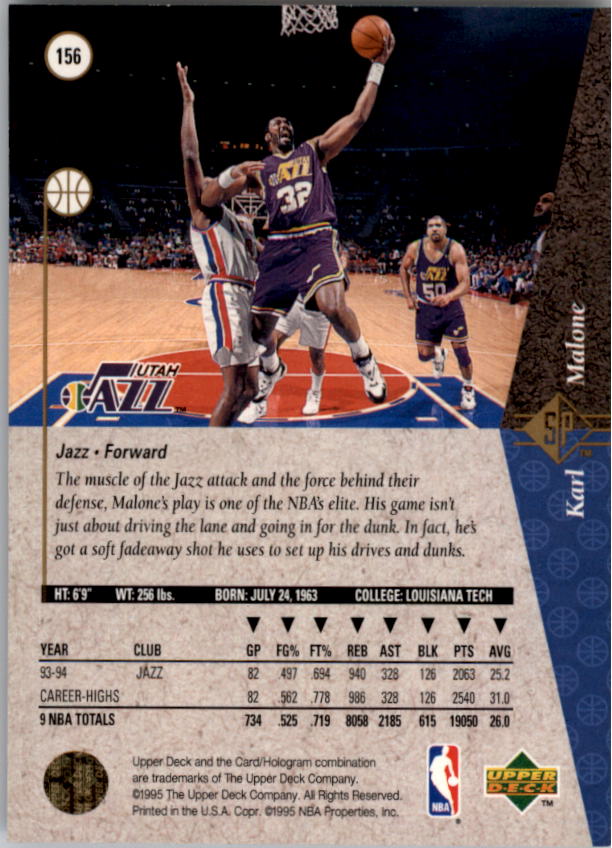 1994/1995 SP (Upper Deck) Basketball Part 1 Main Set - Picture 219 of 235
