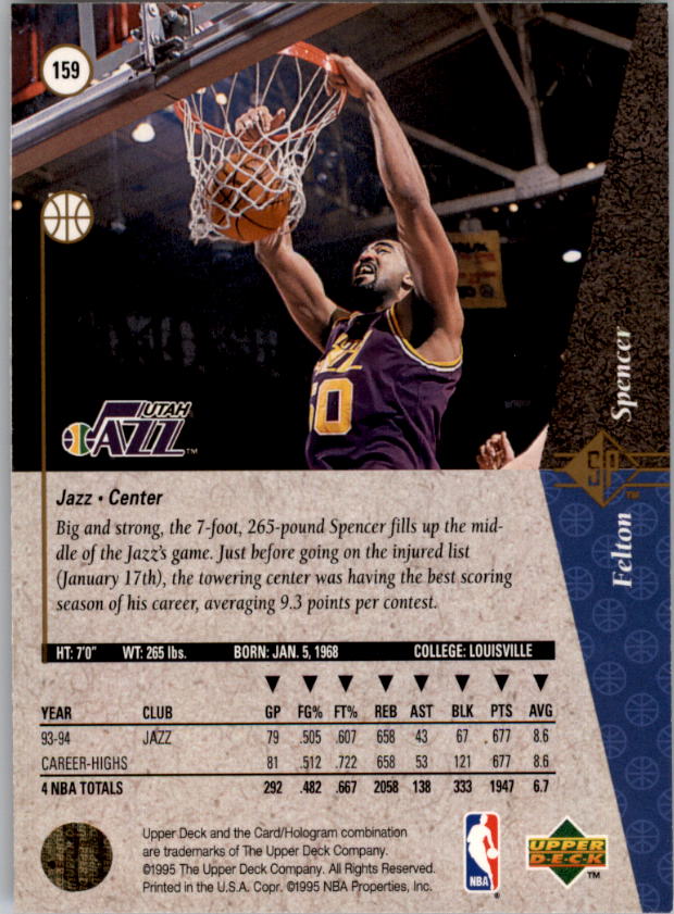 1994/1995 SP (Upper Deck) Basketball Part 1 Main Set - Picture 225 of 235