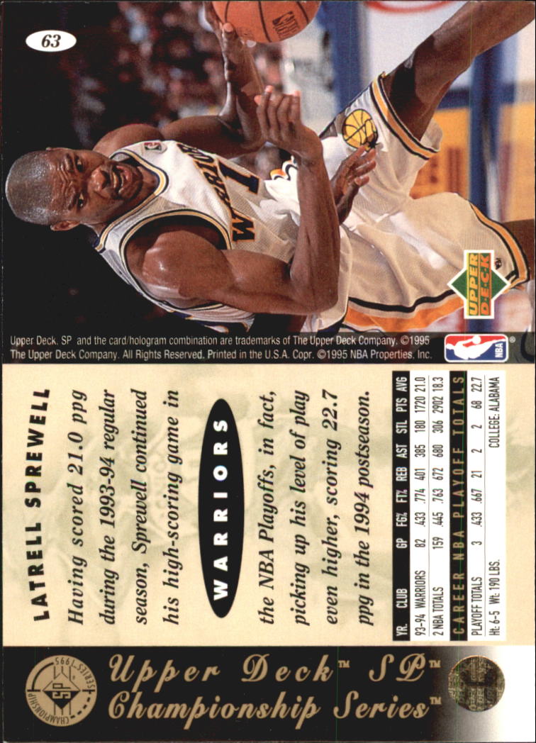 1994/1995 SP Championship (Upper Deck) Basketball - Picture 60 of 182