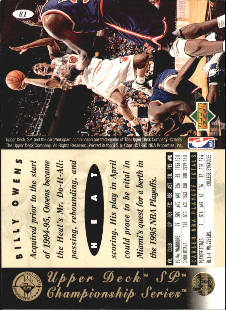 1994/1995 SP Championship (Upper Deck) Basketball - Picture 76 of 182