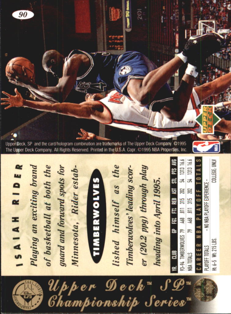 1994/1995 SP Championship (Upper Deck) Basketball - Picture 88 of 182