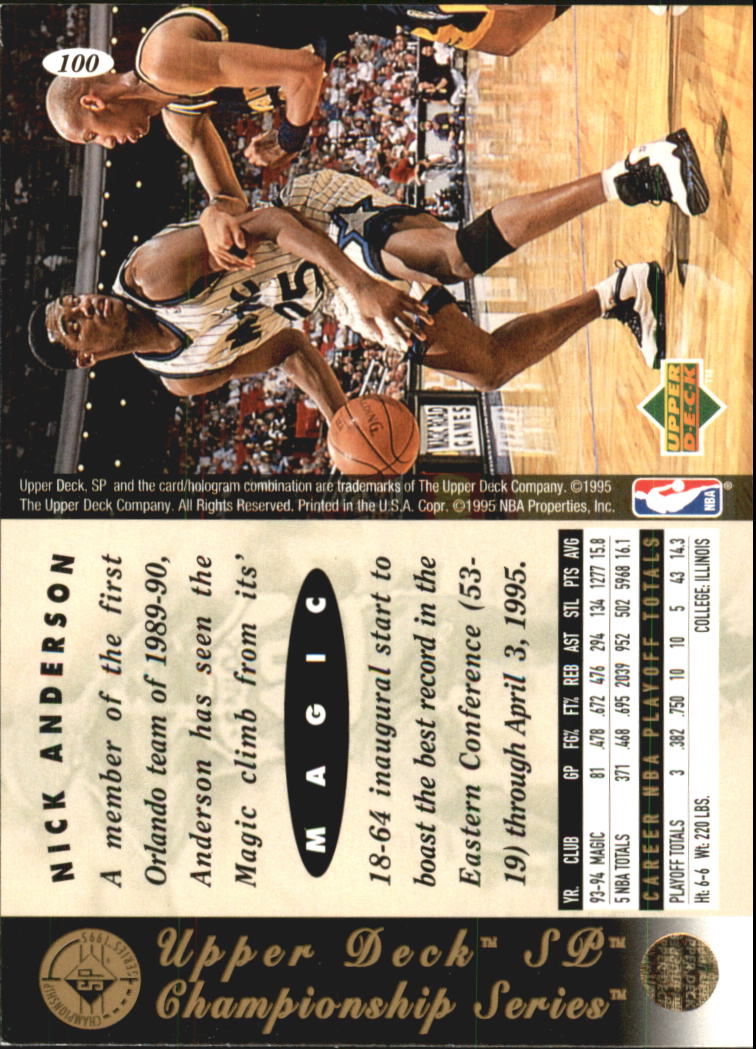 1994/1995 SP Championship (Upper Deck) Basketball - Picture 96 of 182