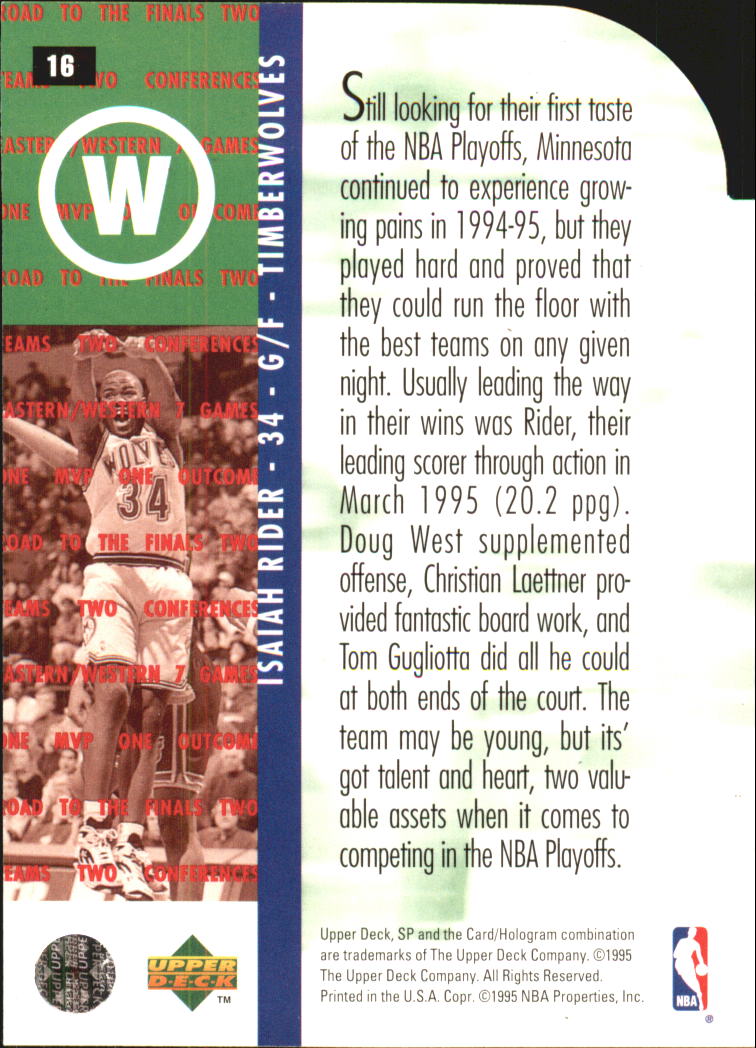 1994/1995 SP Championship (Upper Deck) Basketball - Picture 132 of 182