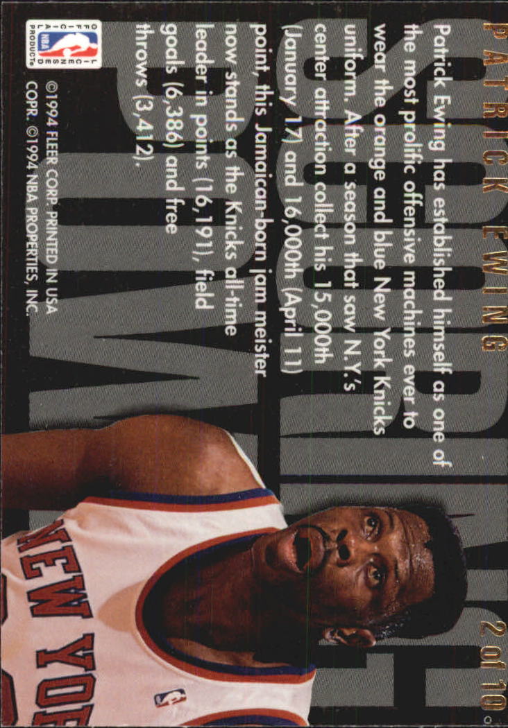 1994/1995 Flair (Fleer) Basketball Part 3 Insert Cards - Picture 39 of 71