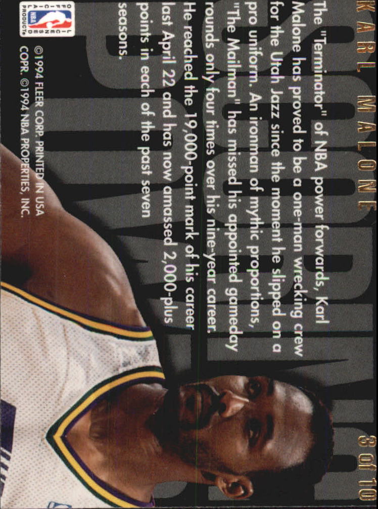 1994/1995 Flair (Fleer) Basketball Part 3 Insert Cards - Picture 41 of 71