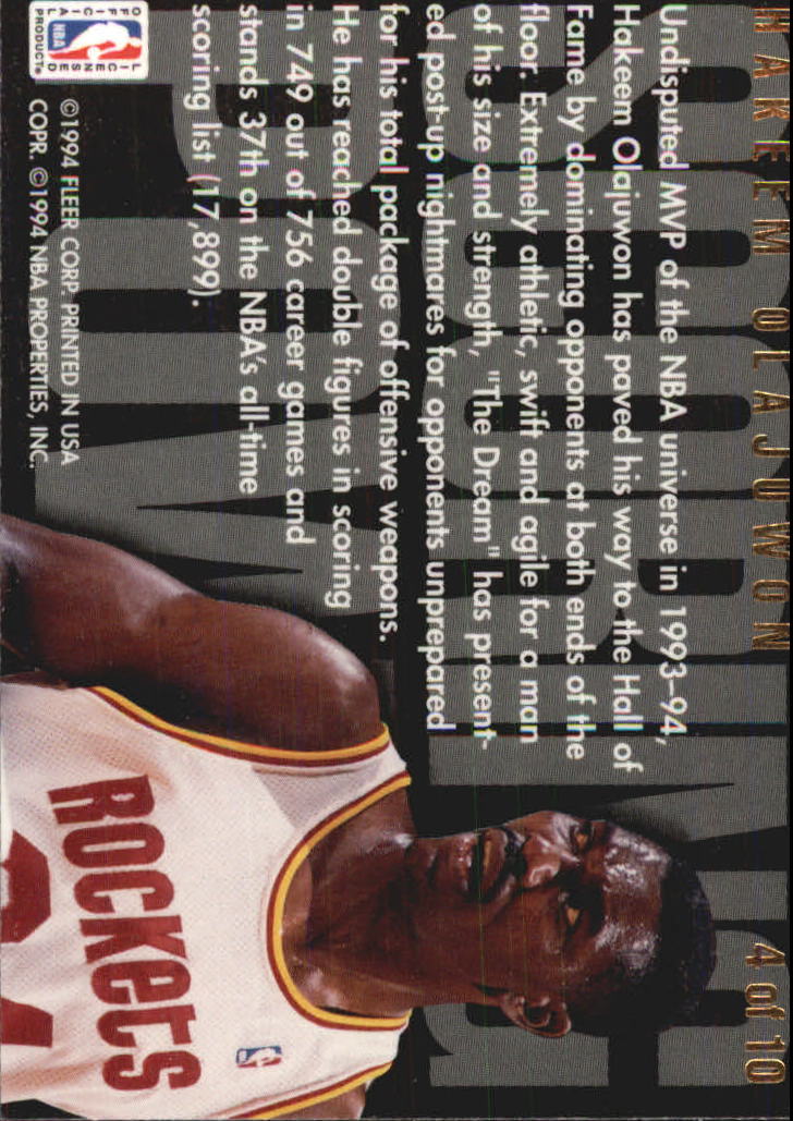 1994/1995 Flair (Fleer) Basketball Part 3 Insert Cards - Picture 43 of 71