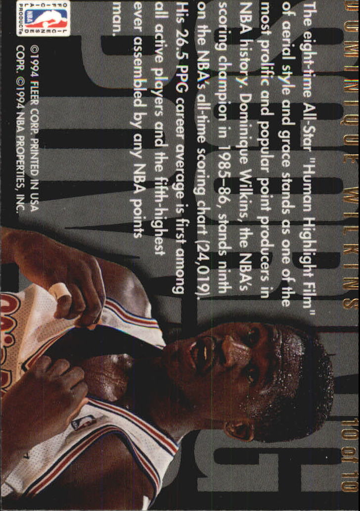 1994/1995 Flair (Fleer) Basketball Part 3 Insert Cards - Picture 51 of 71