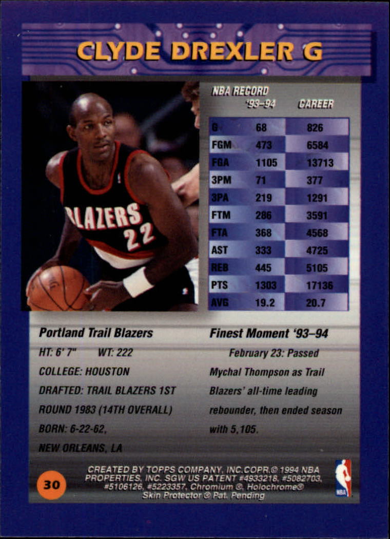 1994/1995 Finest Basketball Part 1 Main Set Cards #1 to #330 - Picture 15 of 417