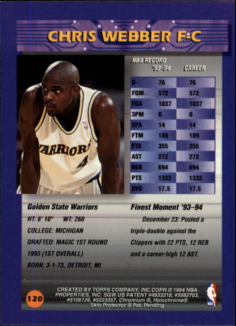 1994/1995 Finest Basketball Part 1 Main Set Cards #1 to #330 - Picture 71 of 417