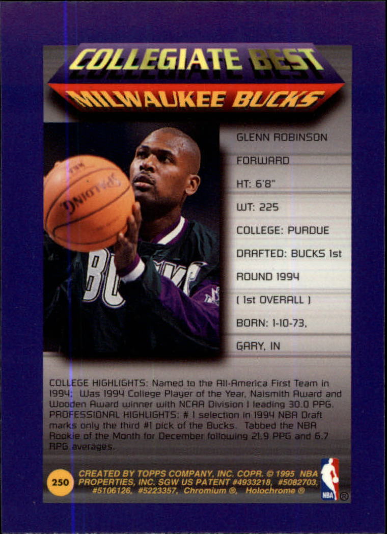 1994/1995 Finest Basketball Part 1 Main Set Cards #1 to #330 - Picture 257 of 417
