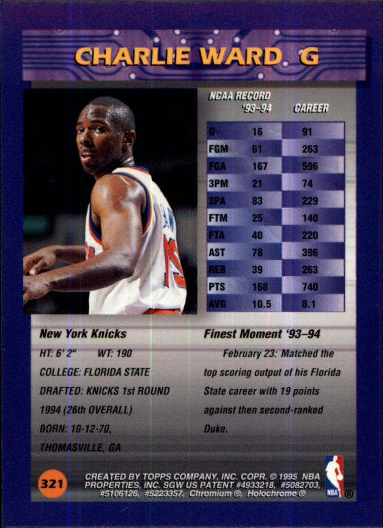 1994/1995 Finest Basketball Part 1 Main Set Cards #1 to #330 - Picture 399 of 417