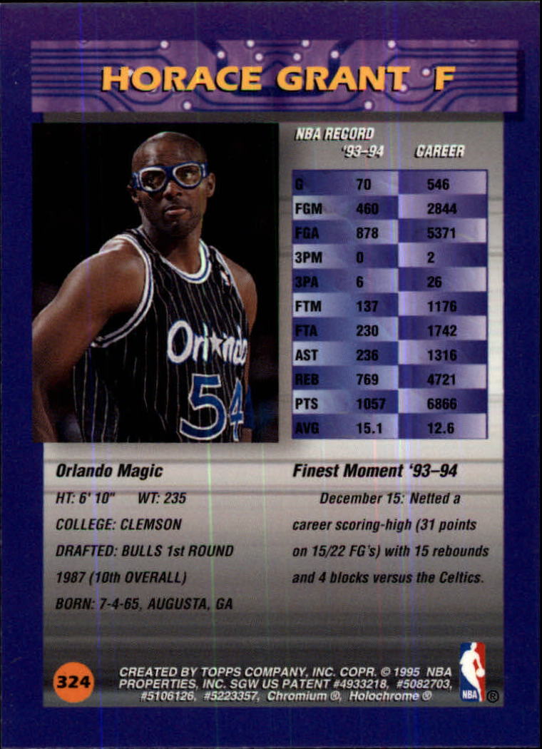 1994/1995 Finest Basketball Part 1 Main Set Cards #1 to #330 - Picture 405 of 417