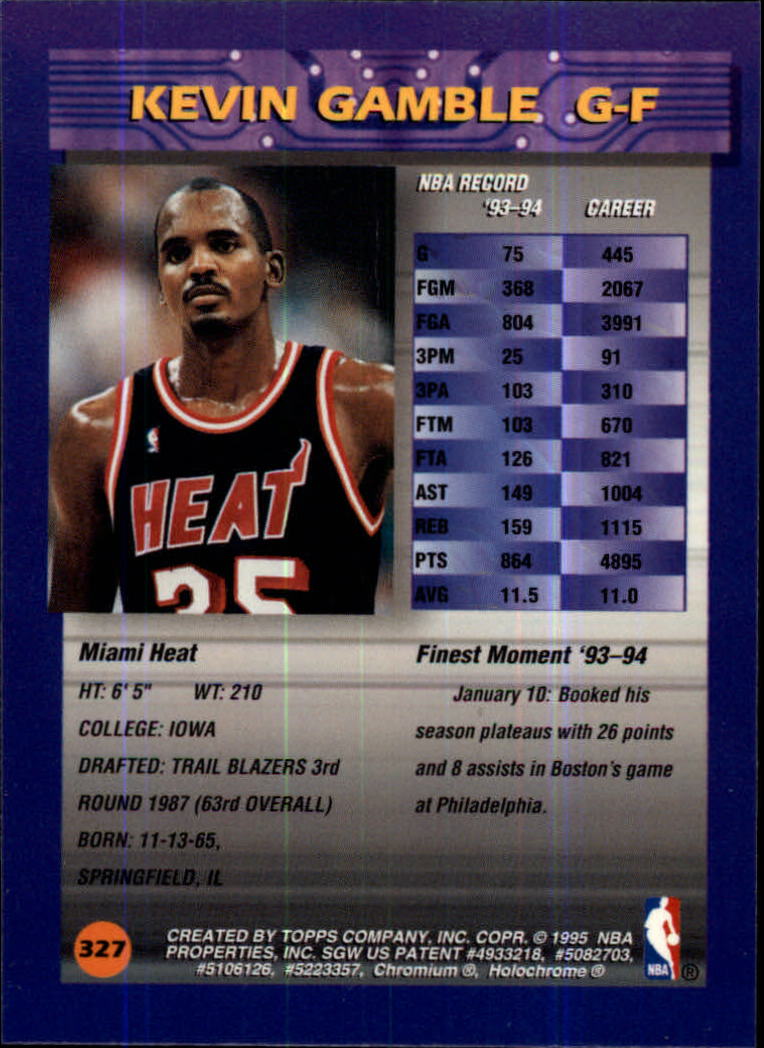 1994/1995 Finest Basketball Part 1 Main Set Cards #1 to #330 - Picture 411 of 417