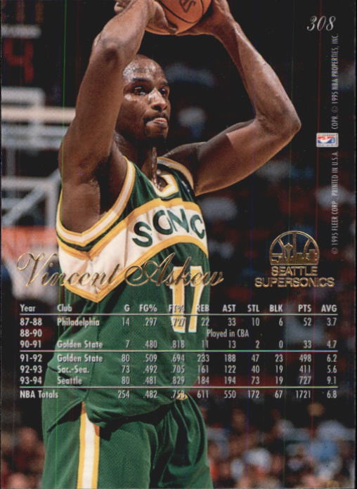 1994/1995 Flair (Fleer) Basketball Part 2 Main Set Cards #251 to #326 - Picture 111 of 141