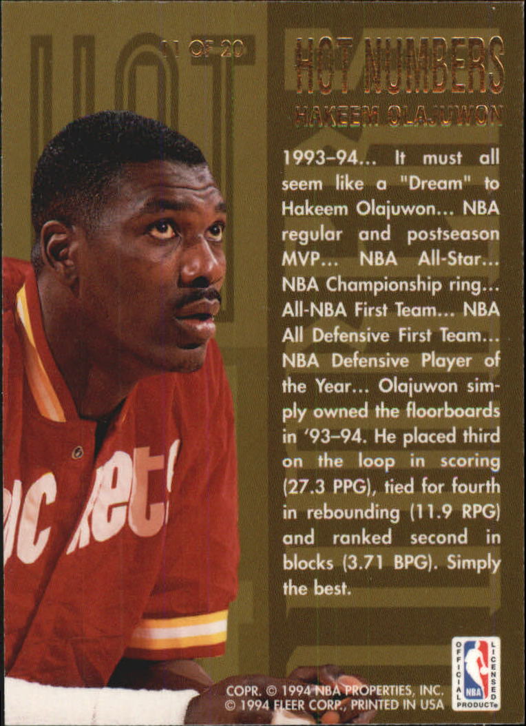 1994/1995 Flair (Fleer) Basketball Part 3 Insert Cards - Picture 18 of 71