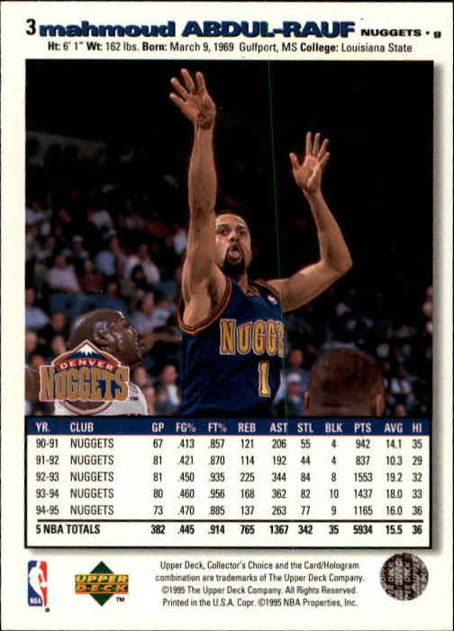 1995-96 COLLECTOR'S CHOICE BASKETBALL ASSORTED SINGLES U-PICK 1-250 - Picture 6 of 428