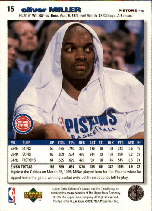 1995-96 COLLECTOR'S CHOICE BASKETBALL ASSORTED SINGLES U-PICK 1-250 - Picture 30 of 428