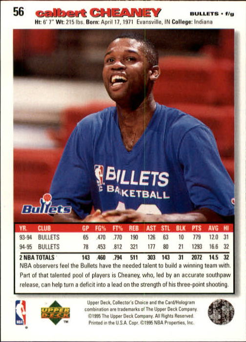 1995-96 COLLECTOR'S CHOICE BASKETBALL ASSORTED SINGLES U-PICK 1-250 - Picture 98 of 428