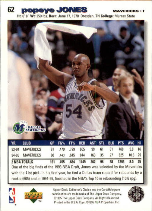 1995-96 COLLECTOR'S CHOICE BASKETBALL ASSORTED SINGLES U-PICK 1-250 - Picture 110 of 428
