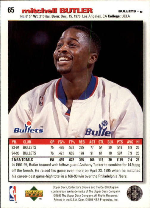 1995-96 COLLECTOR'S CHOICE BASKETBALL ASSORTED SINGLES U-PICK 1-250 - Picture 116 of 428