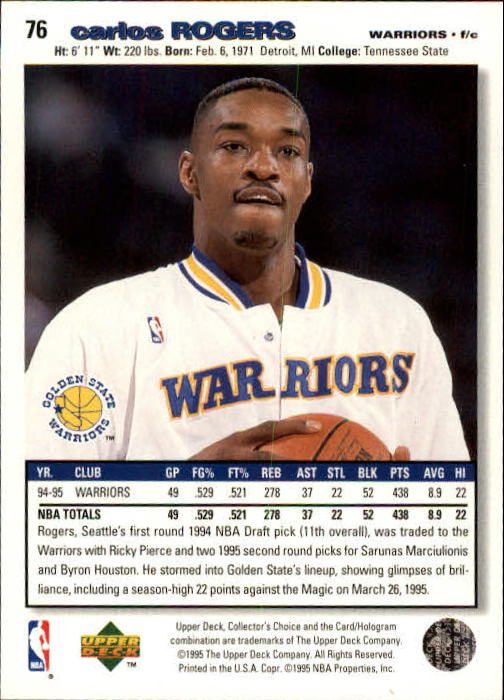 1995-96 COLLECTOR'S CHOICE BASKETBALL ASSORTED SINGLES U-PICK 1-250 - Picture 136 of 428
